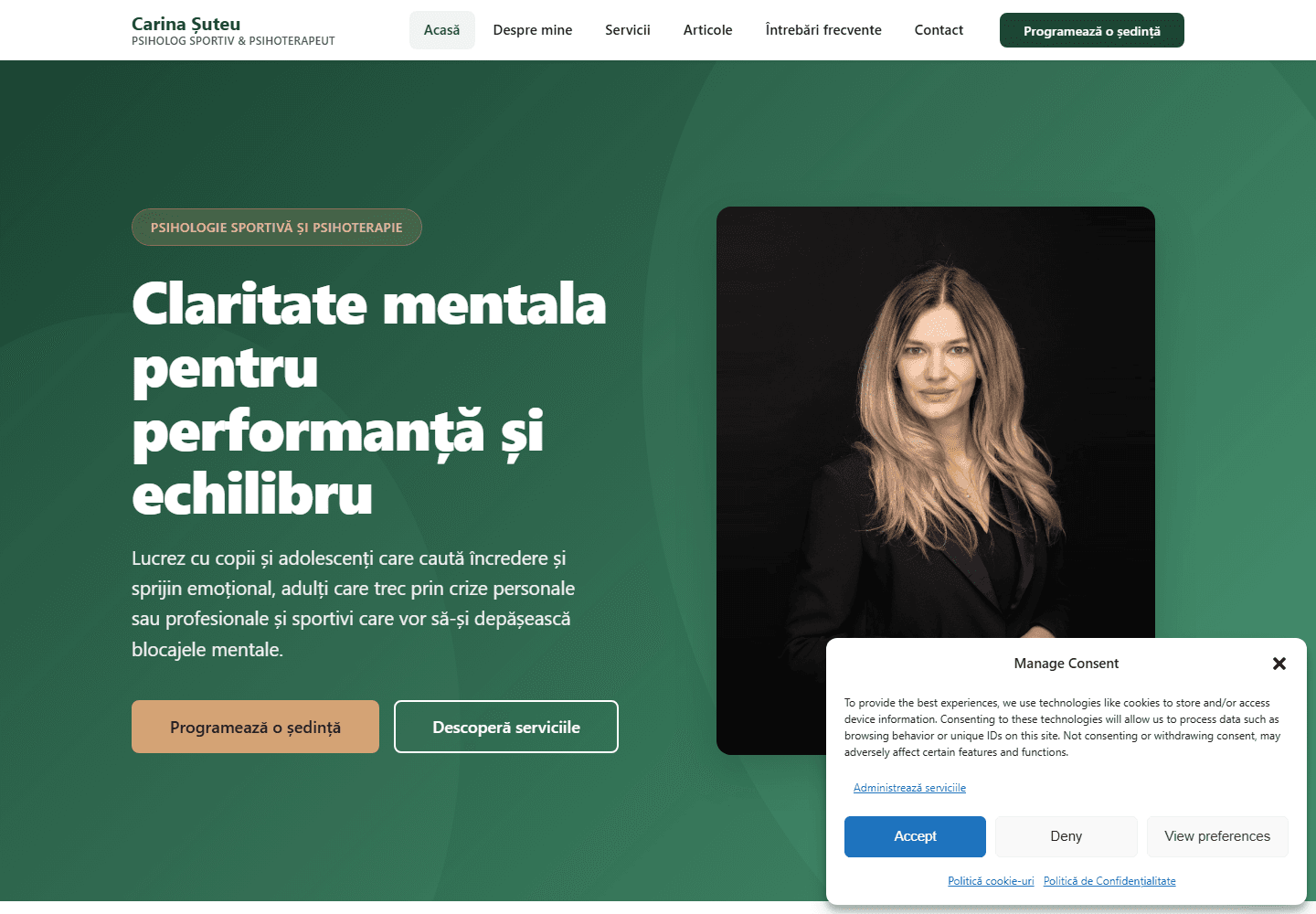 Carina Șuteu — ecran din proiect 1