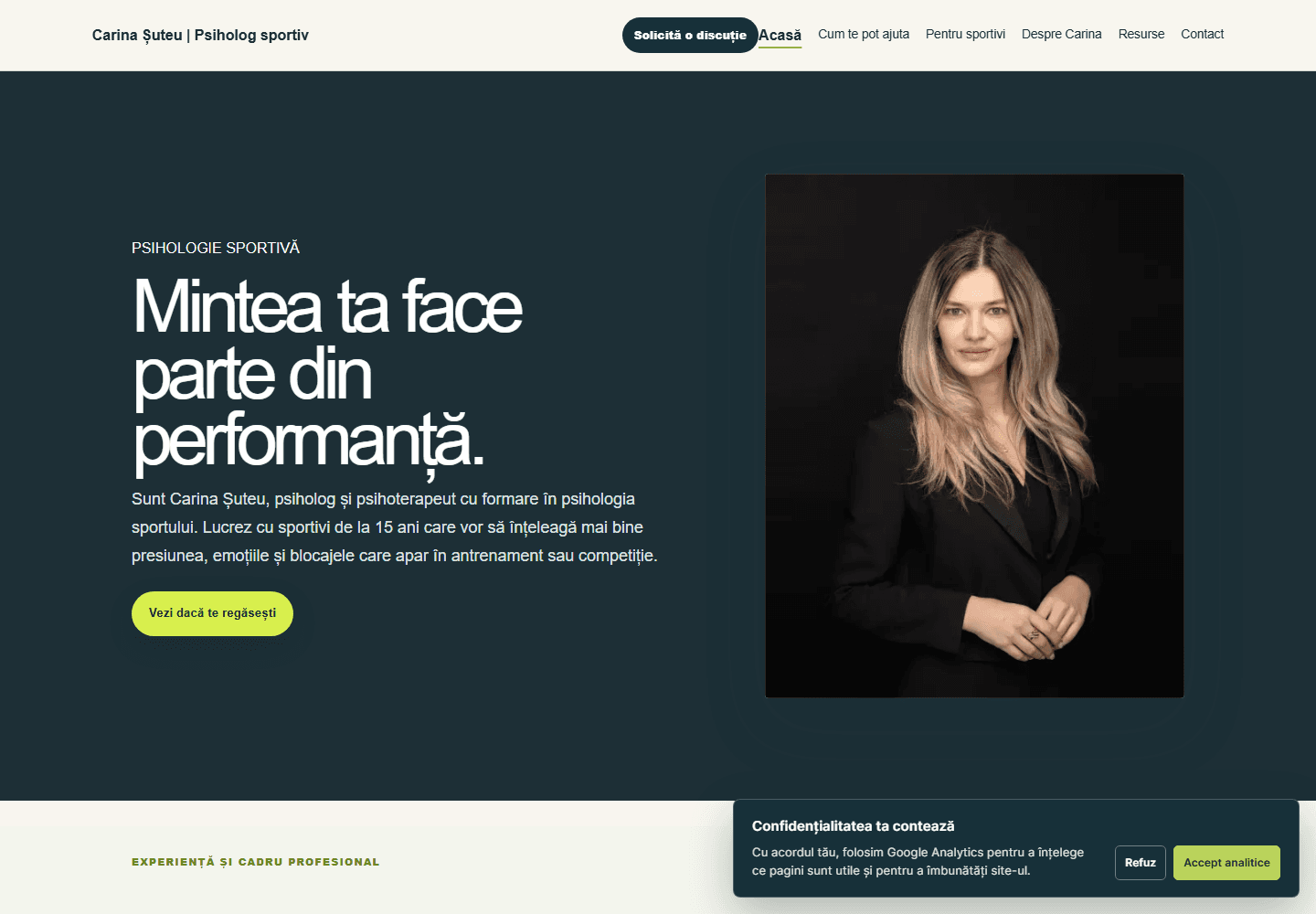 Psiholog Sportiv — platform screenshot