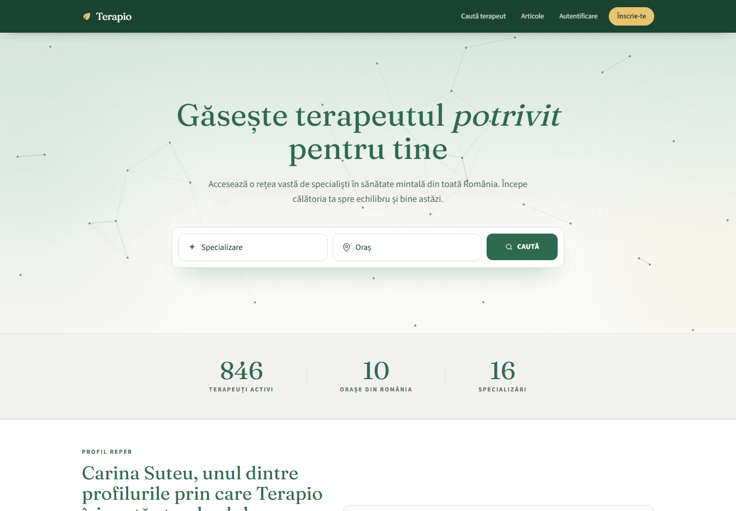 Terapio — platform screenshot