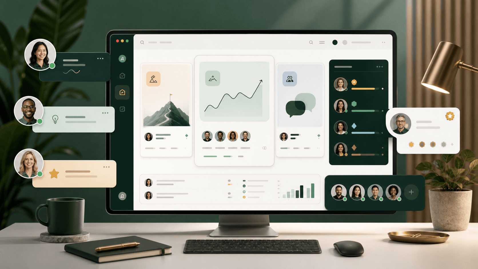 Founder feedback workspace showing challenge cards, founder profiles, and reputation markers.
